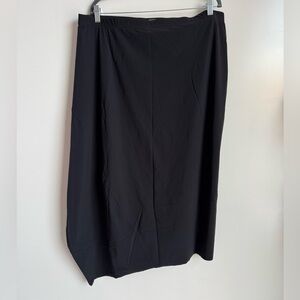 OSKA Asymmetrical Midi Black Skirt size 14 16 Women Lagenlook Minimalist relaxed